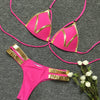 Sexy String Thong Bikini Set Pink Women Push Up Swimwear