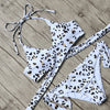 Leopard Swimsuit Snake Print Bikini Sexy Cross Bandage Bathing