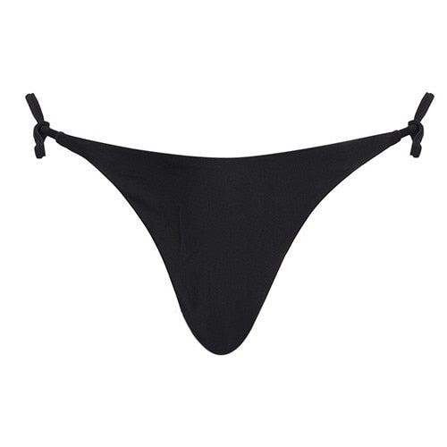 Swimwear Women Cheeky Bikini Bottom Adjustable Side Ties