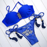 Push up swimsuit women swimwear brazilian bikini set print bathing suit