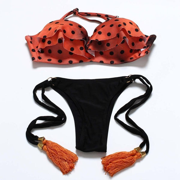 Push up swimsuit women swimwear brazilian bikini set print bathing suit