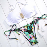 Push up swimsuit women swimwear brazilian bikini set print bathing suit