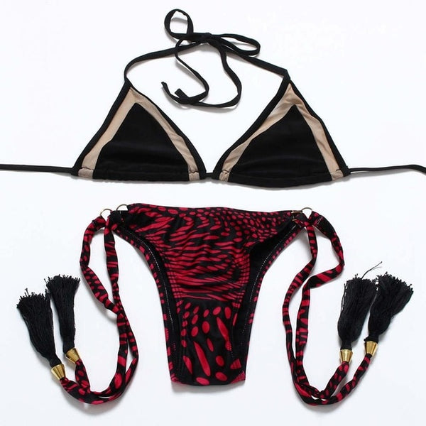 Push up swimsuit women swimwear brazilian bikini set print bathing suit