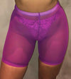 New High Waist Women Sexy Neon Green Pink Perspective Mesh