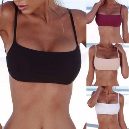 New top sexy solid swimwear push up bikini bandage sport