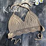 New Bikini Top Handmade Crochet Women Boho Beach Bralette Solid