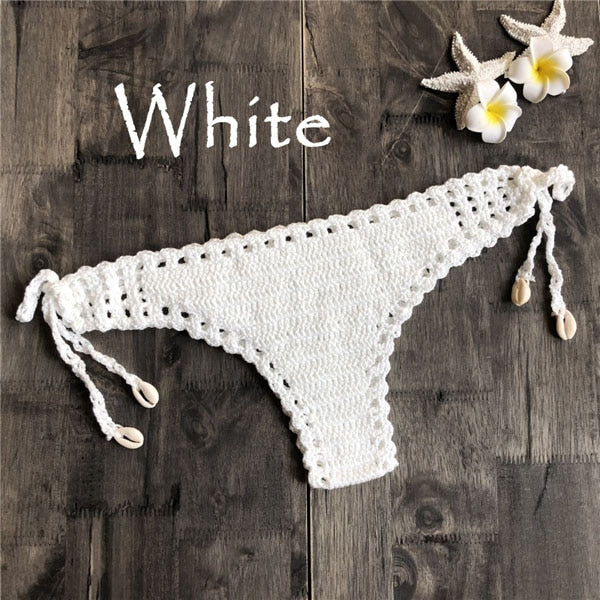 Women Sport Sexy Bikini Thong Handmade Crochet Swimwear Bikini