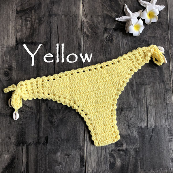 Women Sport Sexy Bikini Thong Handmade Crochet Swimwear Bikini