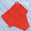 High Waist Bikini Plus Size Bottoms Thong Womens Crochet Flower