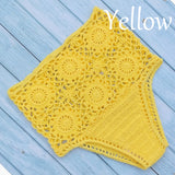 High Waist Bikini Plus Size Bottoms Thong Womens Crochet Flower