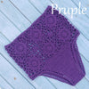 High Waist Bikini Plus Size Bottoms Thong Womens Crochet Flower