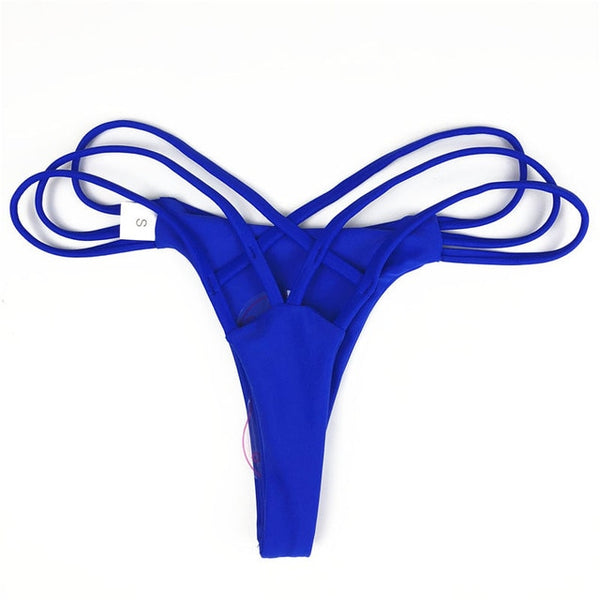 Brazilian Cheeky Bottom Thong V Swimsuit Bottom Bikini T-Back Swimwear