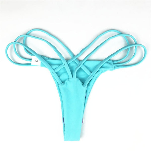 Brazilian Cheeky Bottom Thong V Swimsuit Bottom Bikini T-Back Swimwear