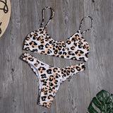 Bikinis Sexy de leopardo para mujer, traje de baño con estampado de serpiente