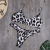 Bikinis Sexy de leopardo para mujer, traje de baño con estampado de serpiente