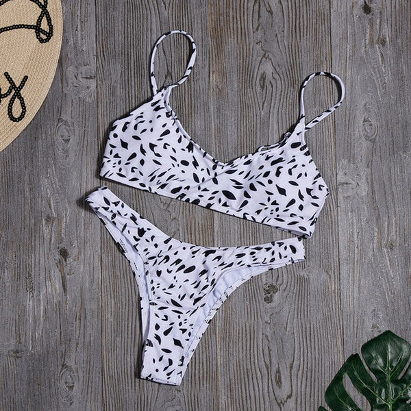 Bikinis Sexy de leopardo para mujer, traje de baño con estampado de serpiente