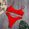 Bikini Sexy para mujer, Bikinis de vendaje sólido, traje de baño de verano